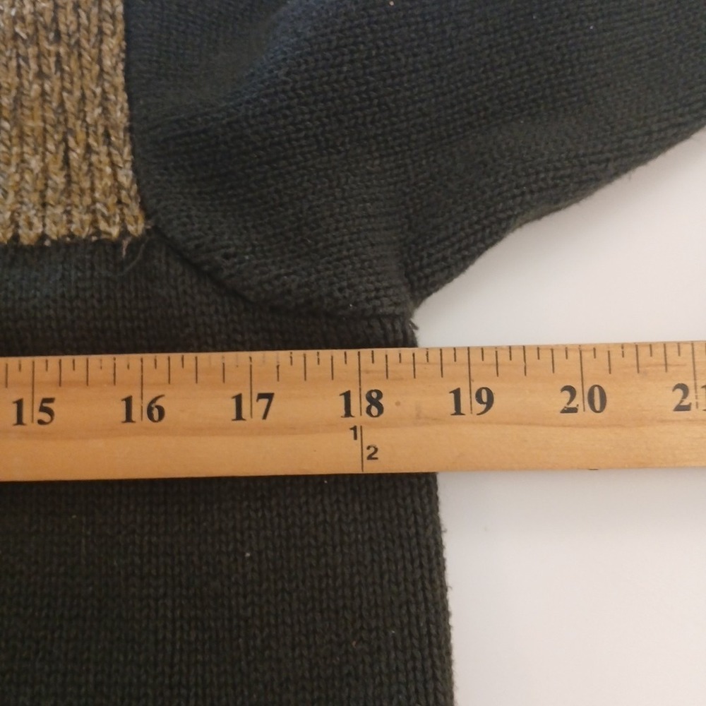VTG 2‎ tone Liz Claiborne Sport Green Tan Women's Sweater S Jacket front zip - Picture 6 of 9